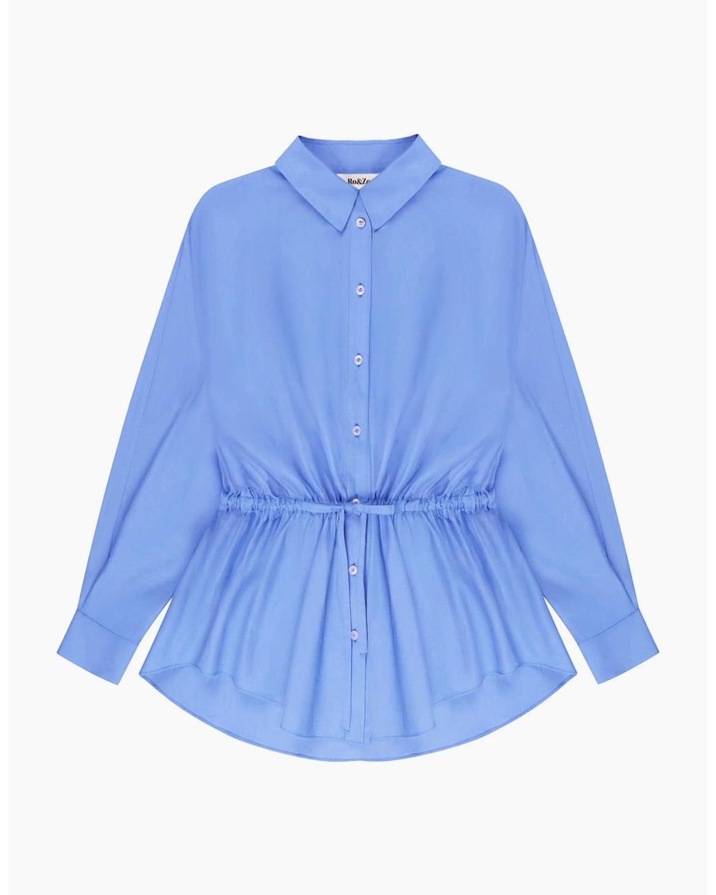 Ro&zo Blue Gathered Waist Shirt