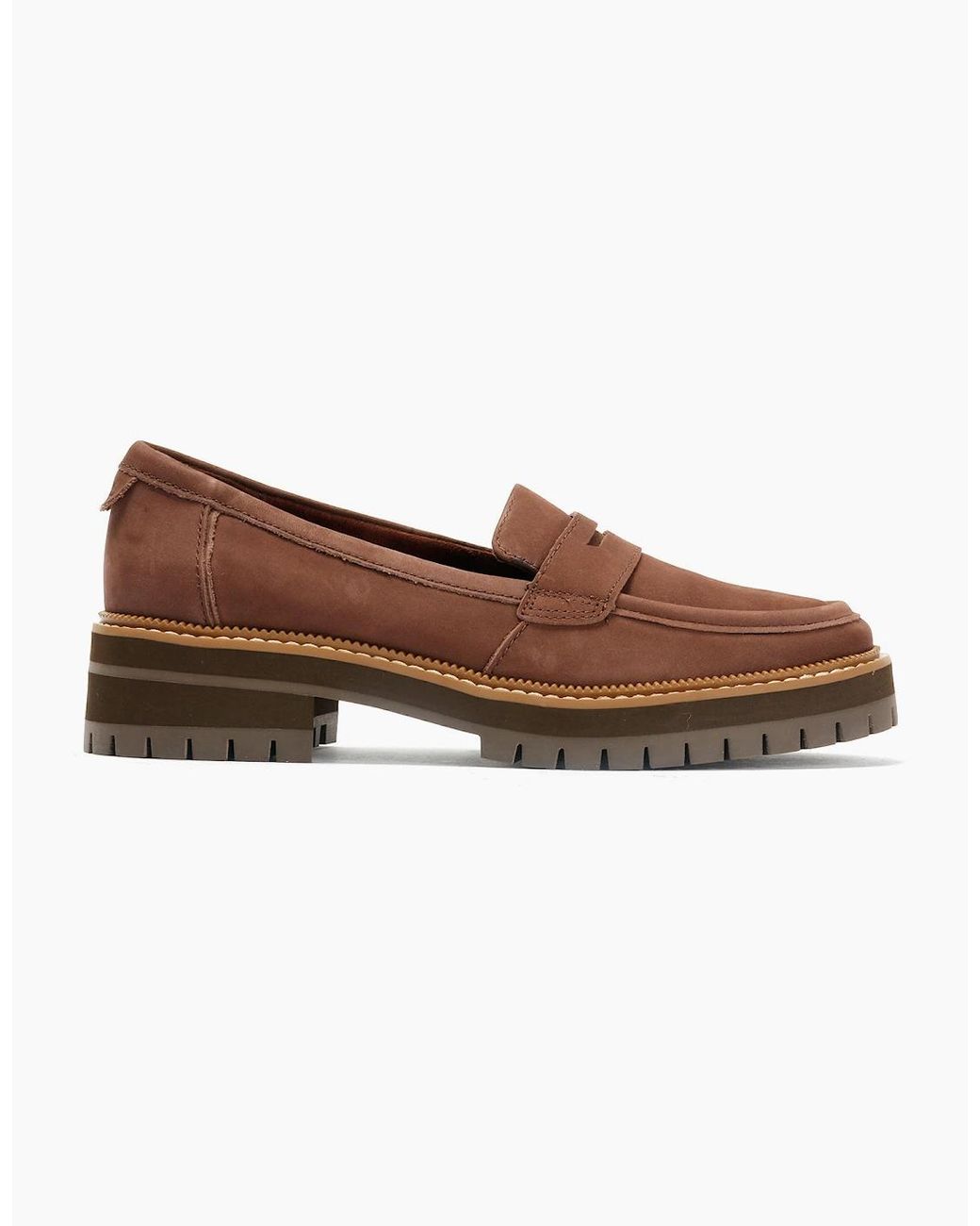 TOMS Brown Cara Leather Oak Loafers