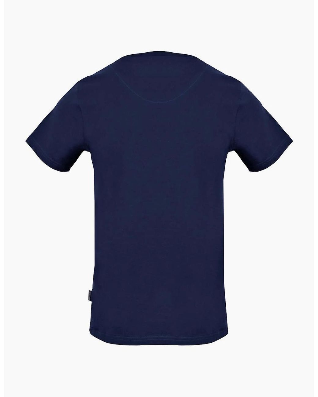 Aquascutum Blue Stitched Aldis Logo T-Shirt for men
