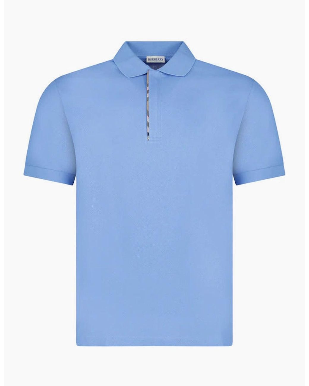 Burberry Blue Hartford Zip Polo Shirt for men