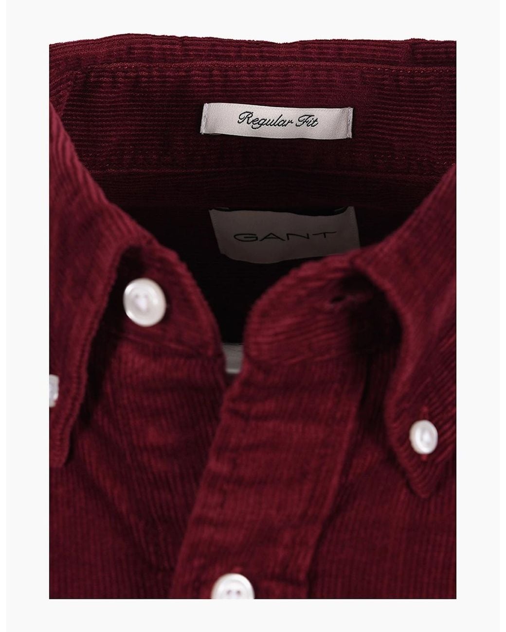 Gant Red Reg Corduroy Shirt Deep Grape Wine for men