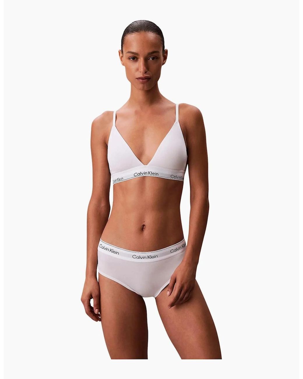Calvin Klein White Icon Cotton Modal Lightly Lined Triangle Bra
