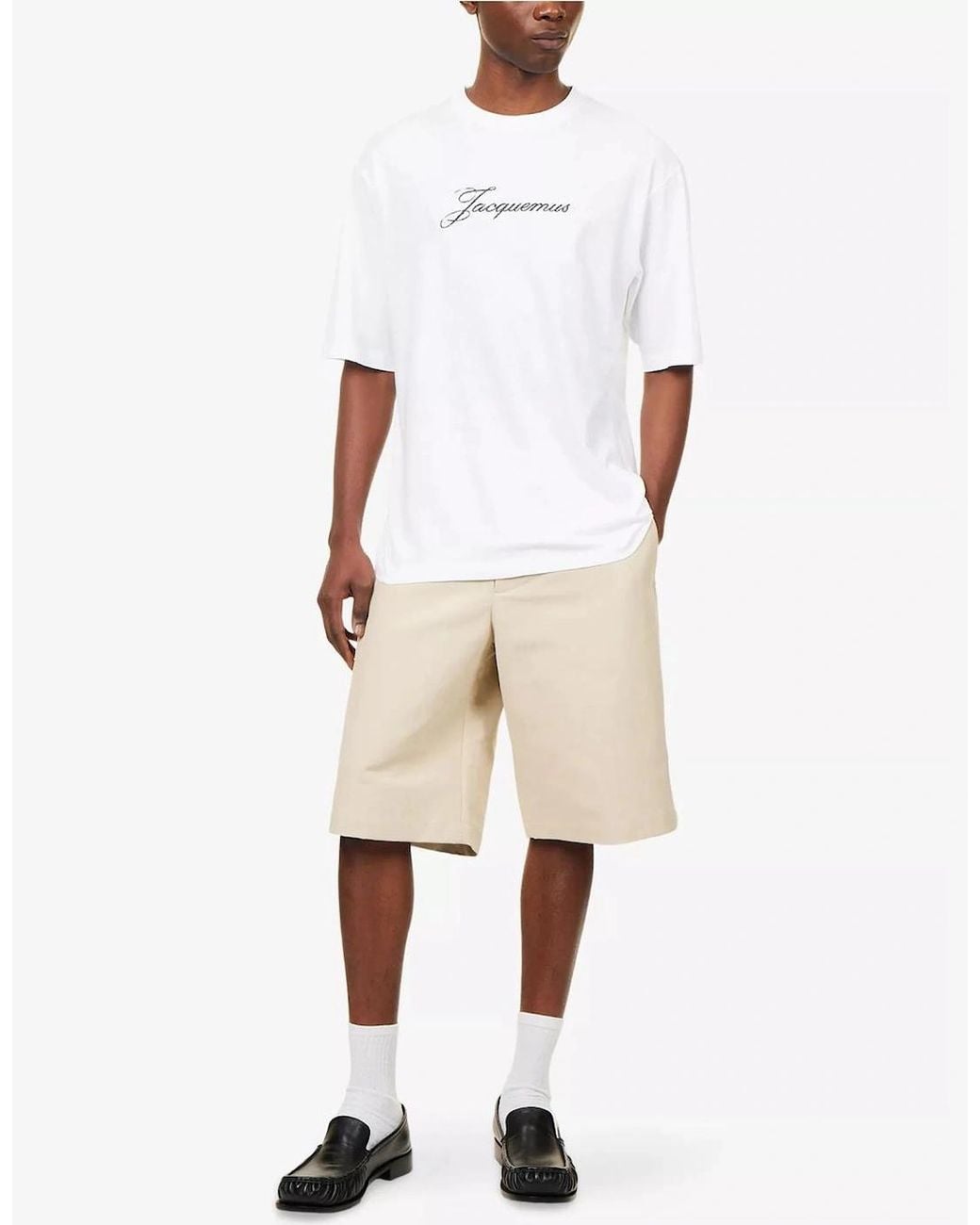Jacquemus White Signature Logo T-Shirt for men