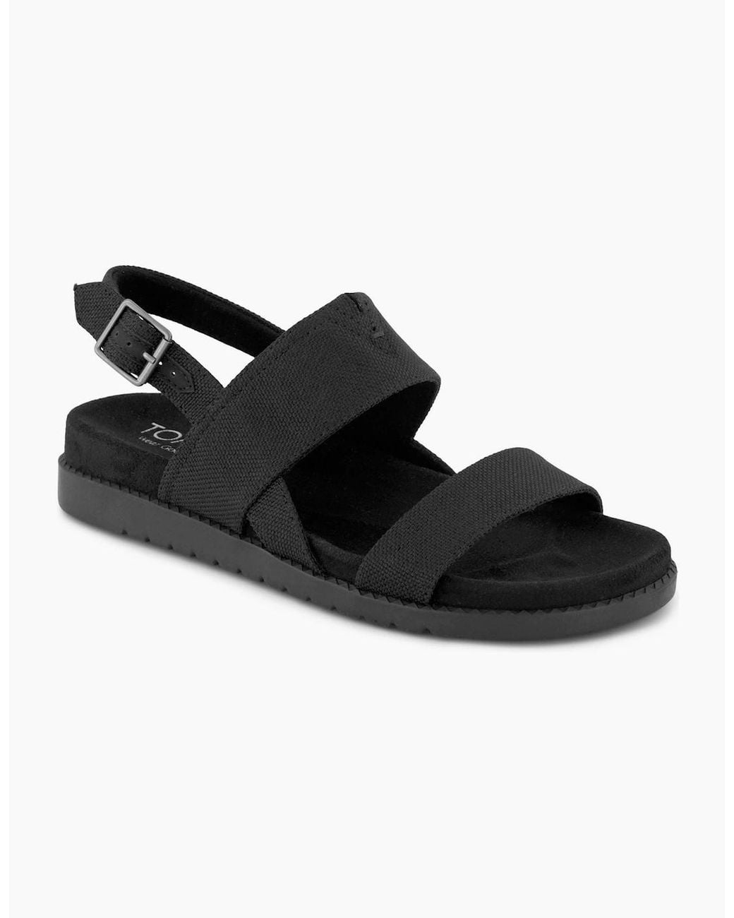 TOMS Black Marin Polyester Sandals