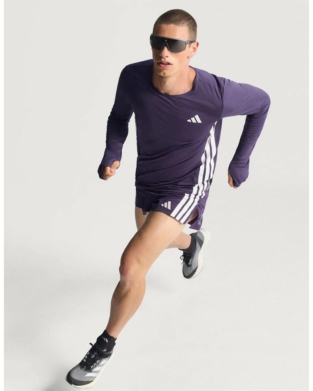 Adidas Blue Adizero Running Long Sleeve Top for men