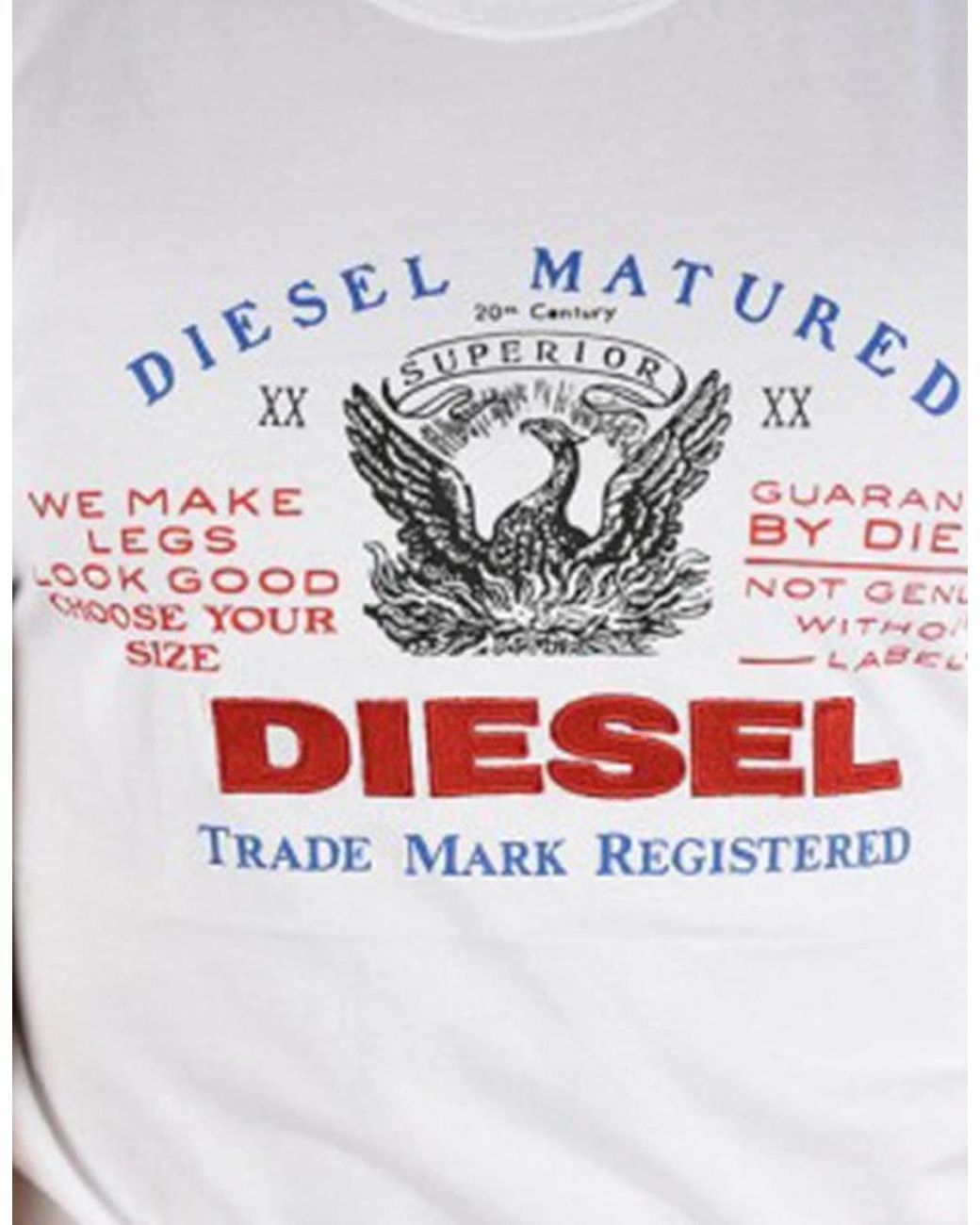 DIESEL White T Shirts T Logys Hemd Crew Neck Short Sleeve Casual Summer Tee for men