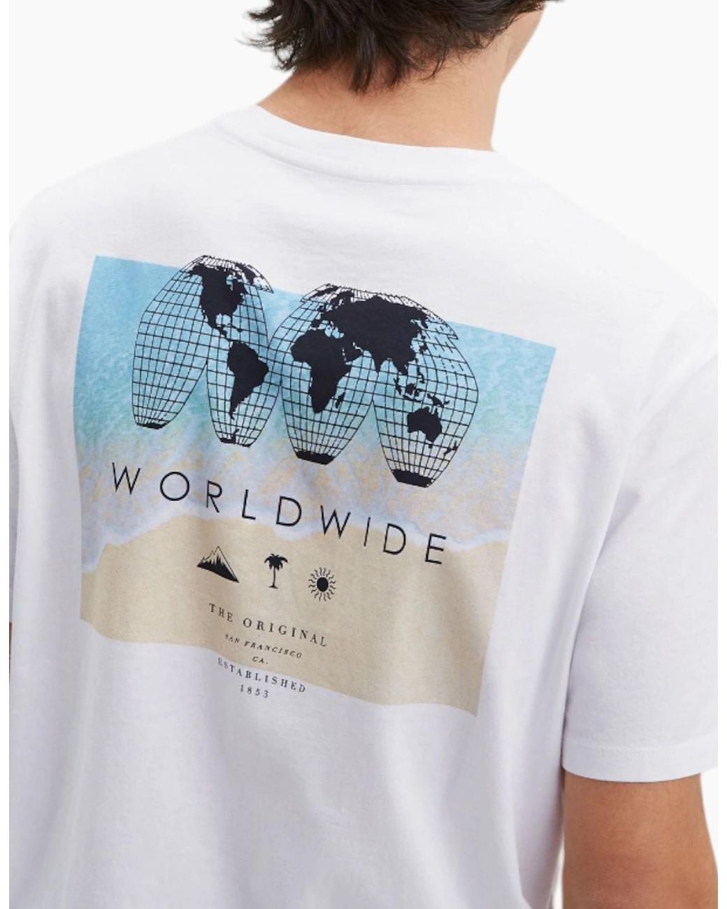 Levi's White Levi's T Shirt Casual Cotton Summer Graphic T Shirt Crew Neck Pullover for men
