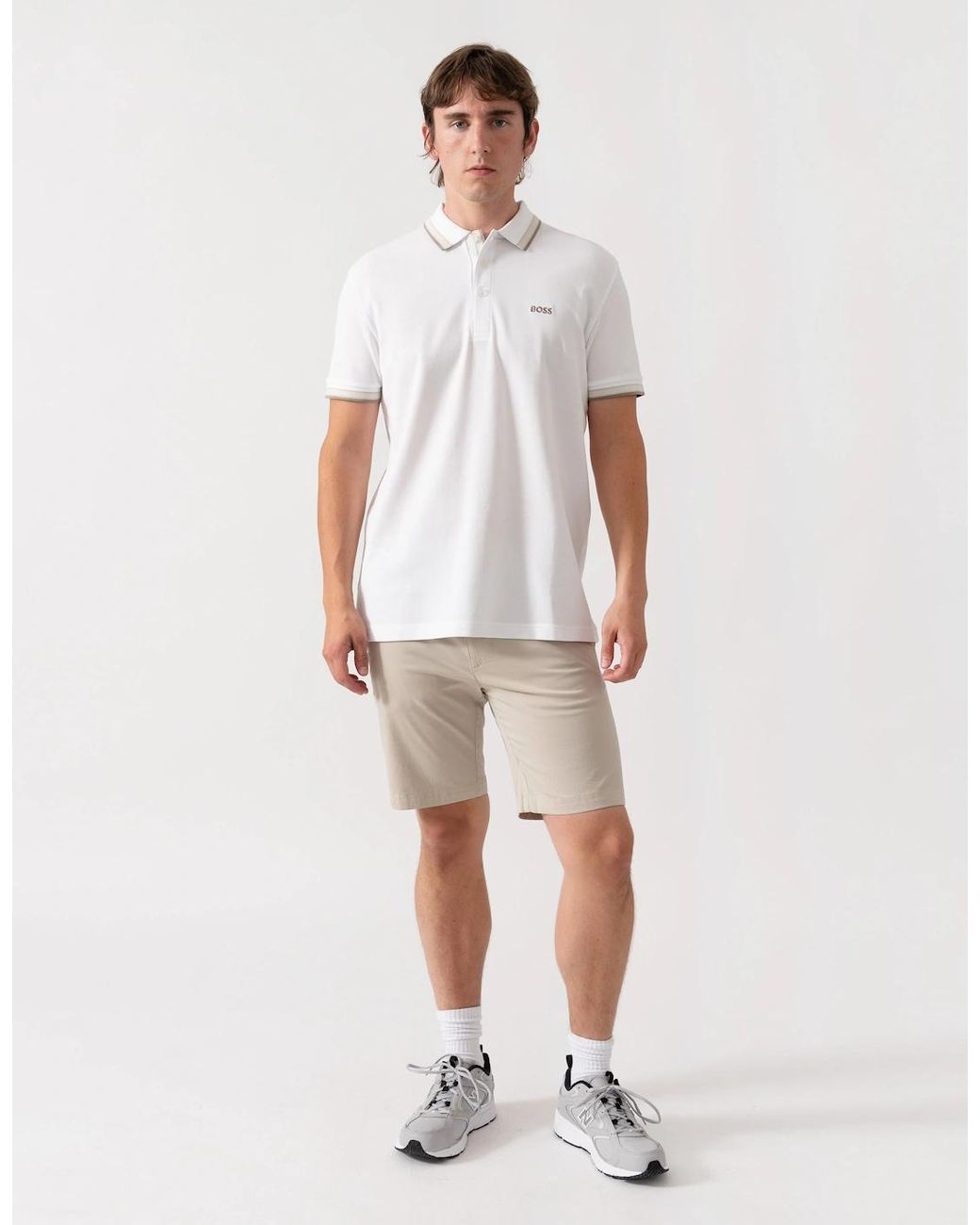 Boss White Boss Paddy Cotton-Piqué Polo Shirt With Contrast Logo for men