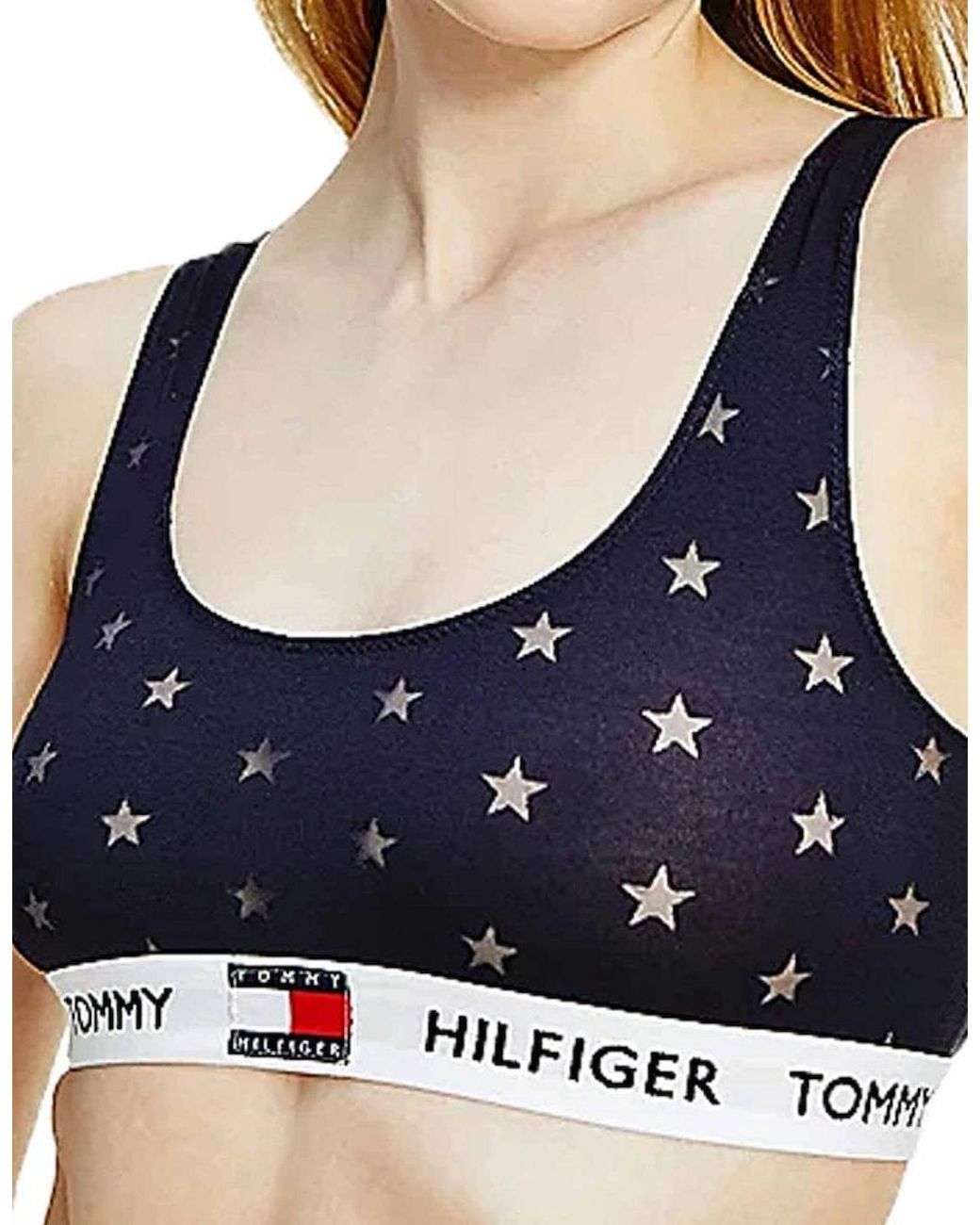 Tommy Hilfiger Blue Stretch Modal Burnout Bralette, Desert Sky