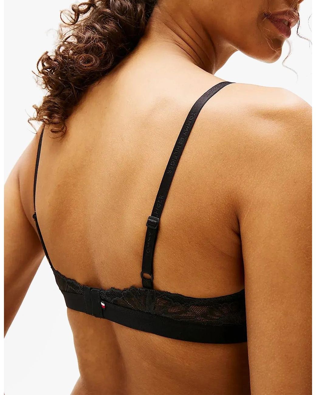 Tommy Hilfiger Black Floral Lace Triangle Bra
