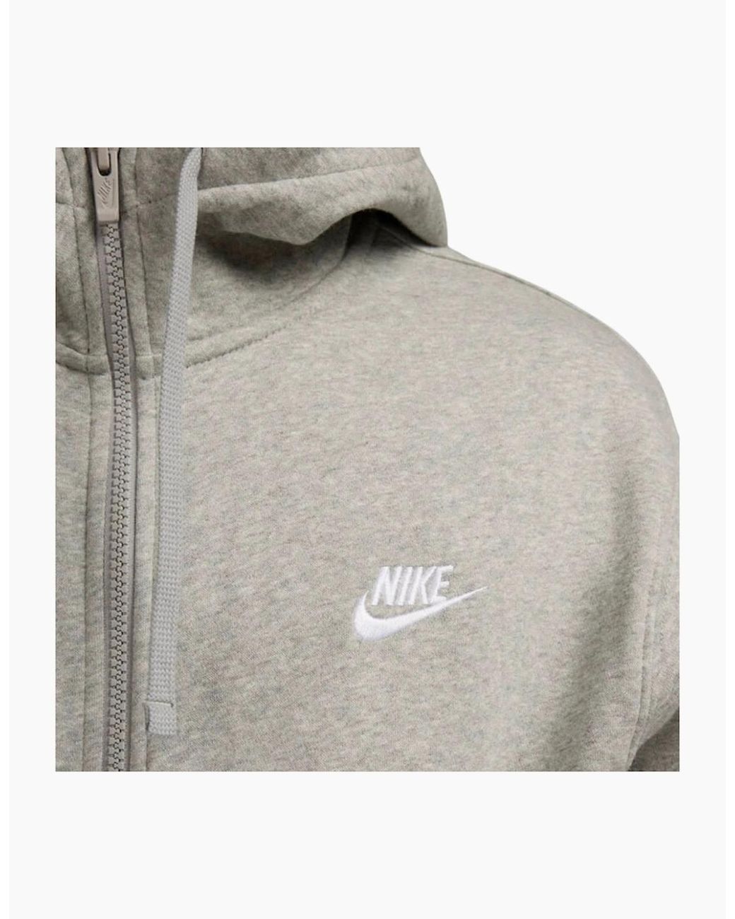 Nike Gray Club Fleece Pullover Full Zip Hoodie for men
