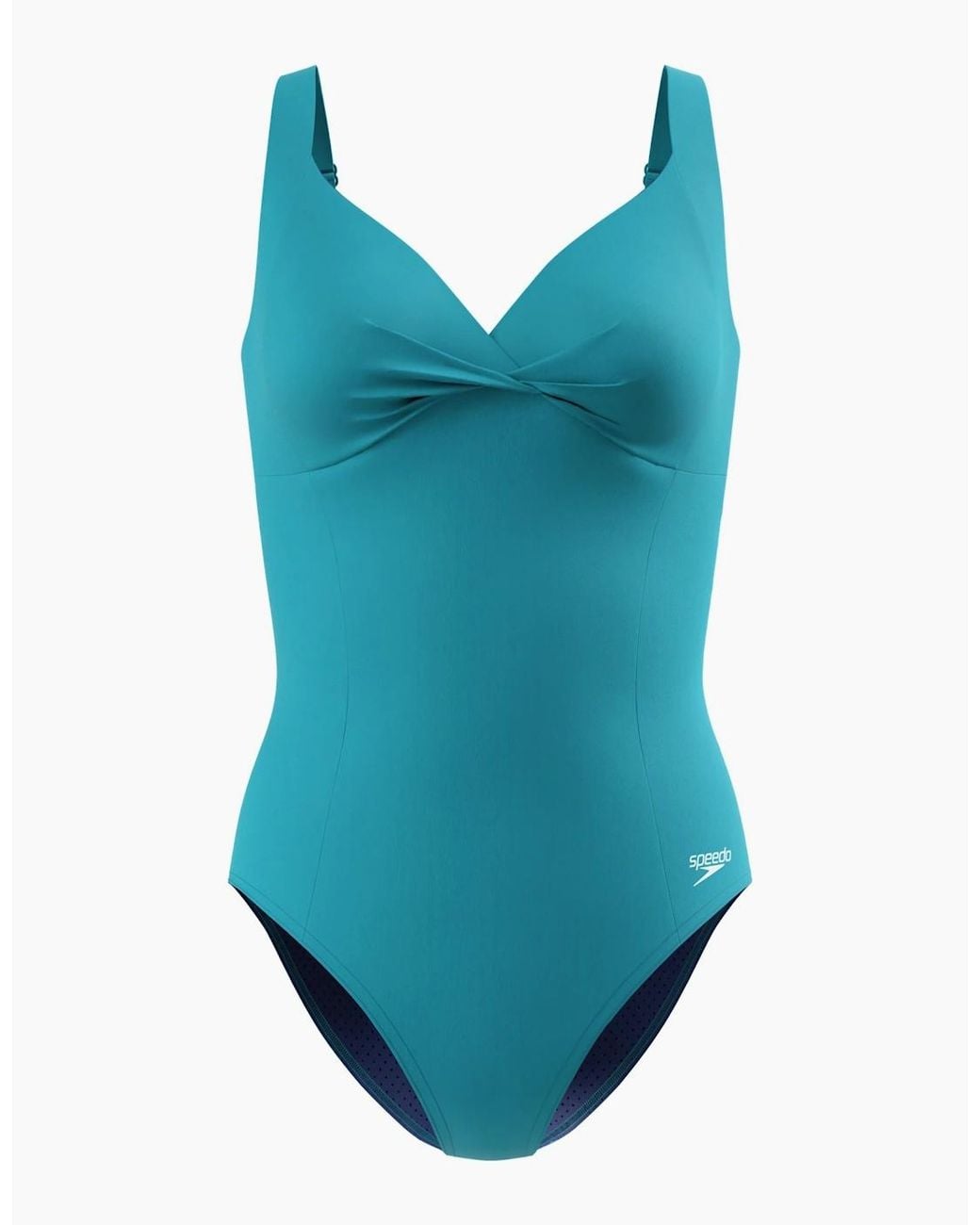Speedo Blue Ladies Solid One Piece Swimsuit