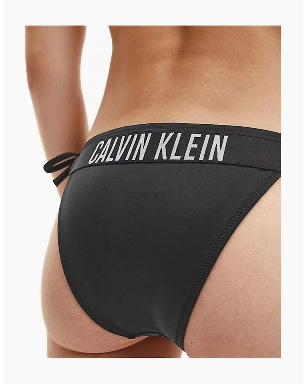 Calvin Klein Black Swimwear Intense Power String Side Tie Cheeky Bikini Bottoms