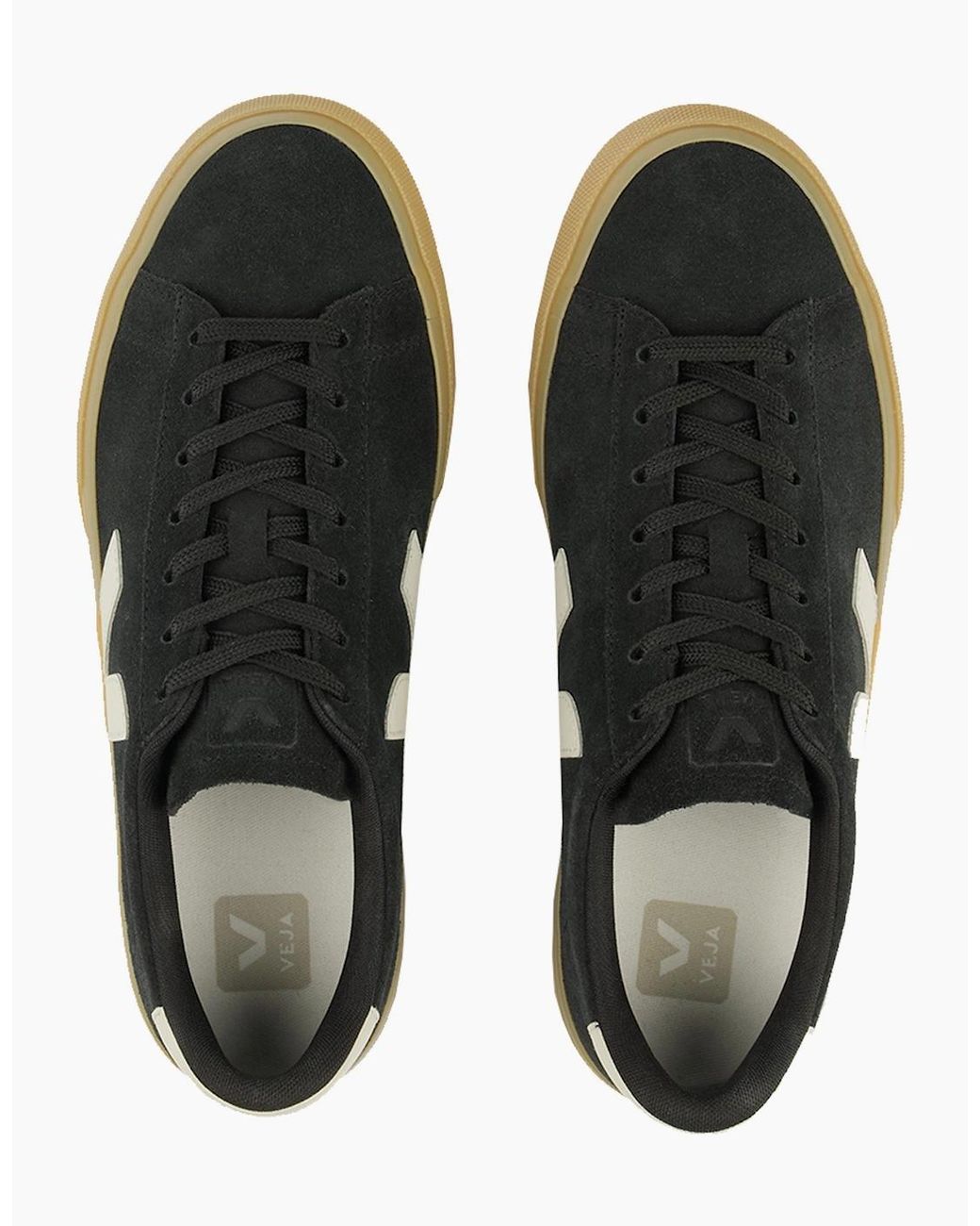Veja Black Campo Suede Trainer/Pierre/Natural for men