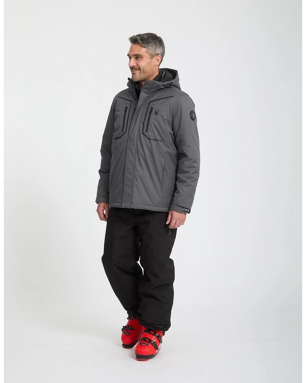Spyder Gray Snow System Ski Jacket for men