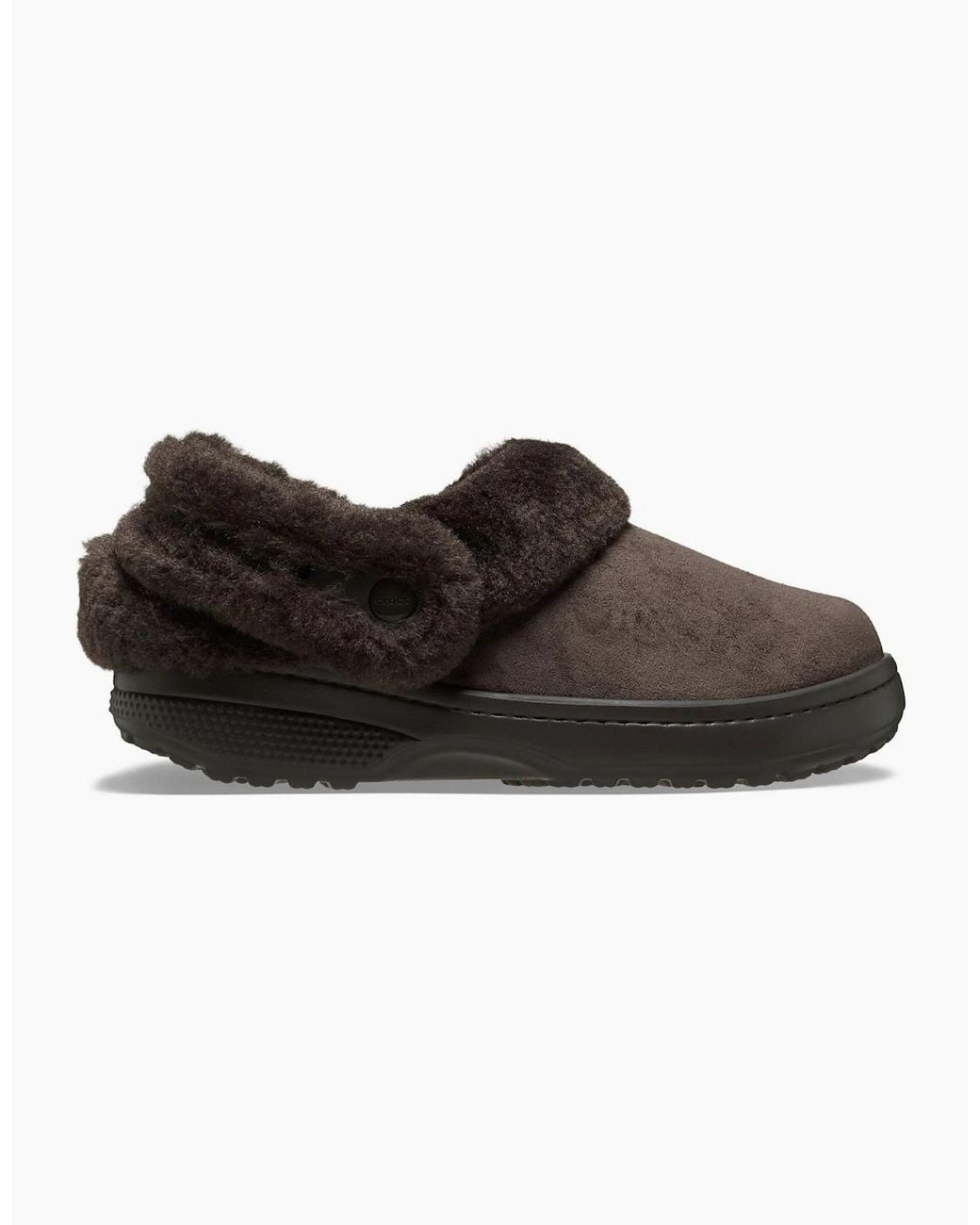 CROCSTM Black Unfurgettable Vegan Suede Polyester Espresso Clogs