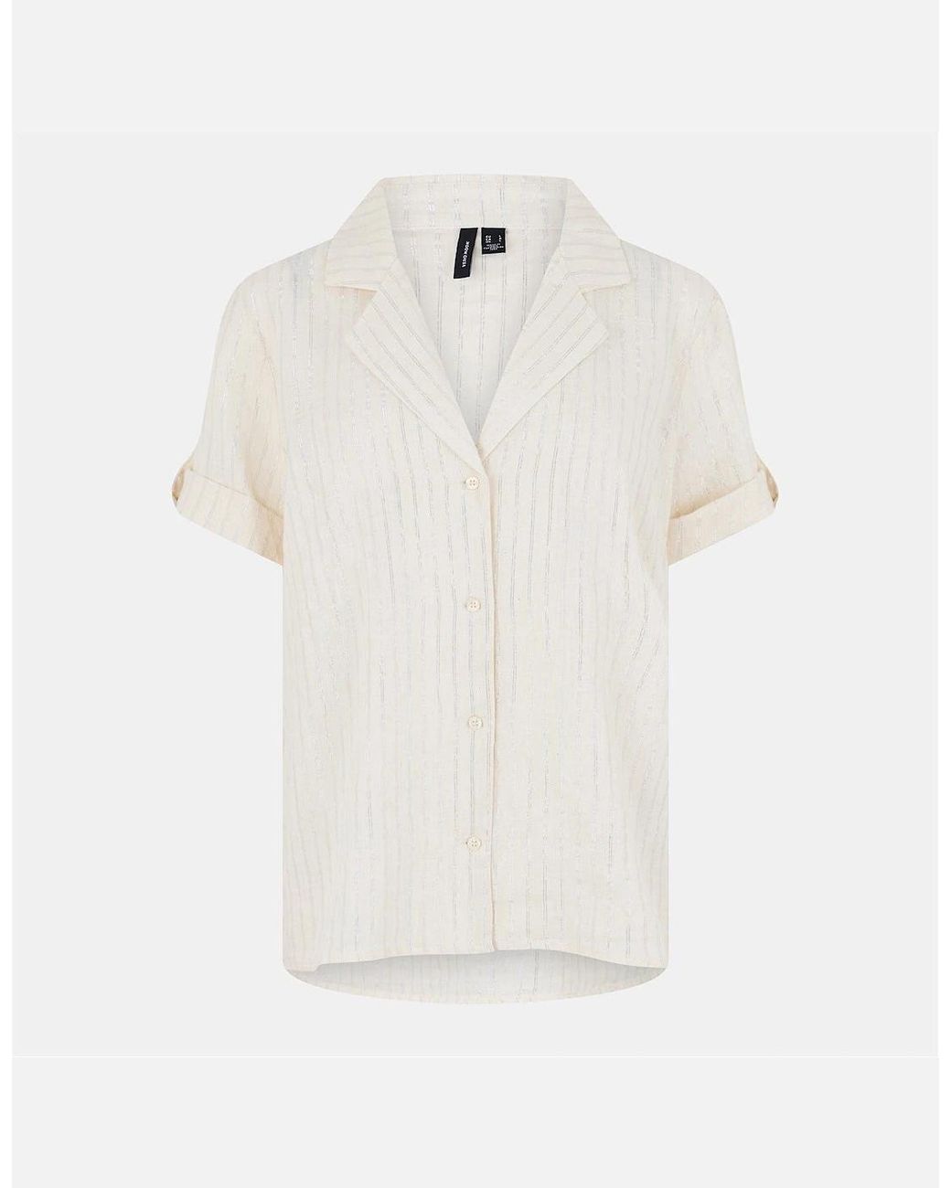 Vero Moda White Relaxed Fit Short Sleeve Shirt