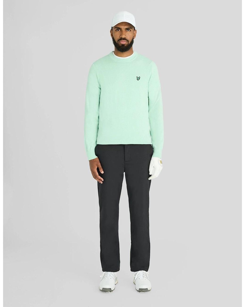 Lyle & Scott Green Eagle Cotton Blend Crew Neck Sweatshirt for men