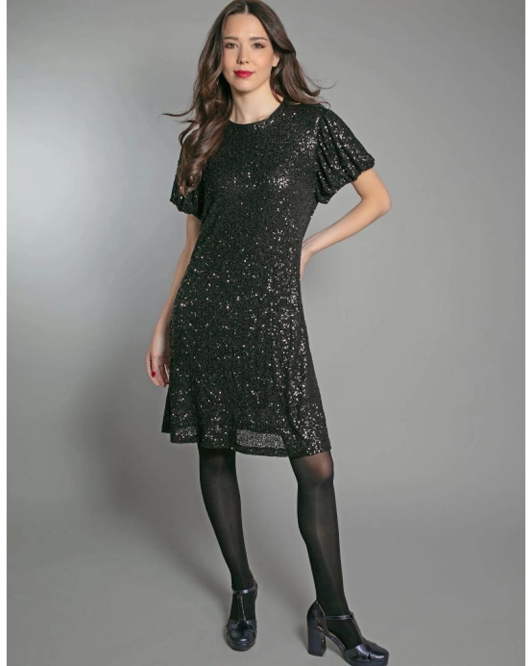 Nooki Design Gray Dusty Sequin T Shirt Dress