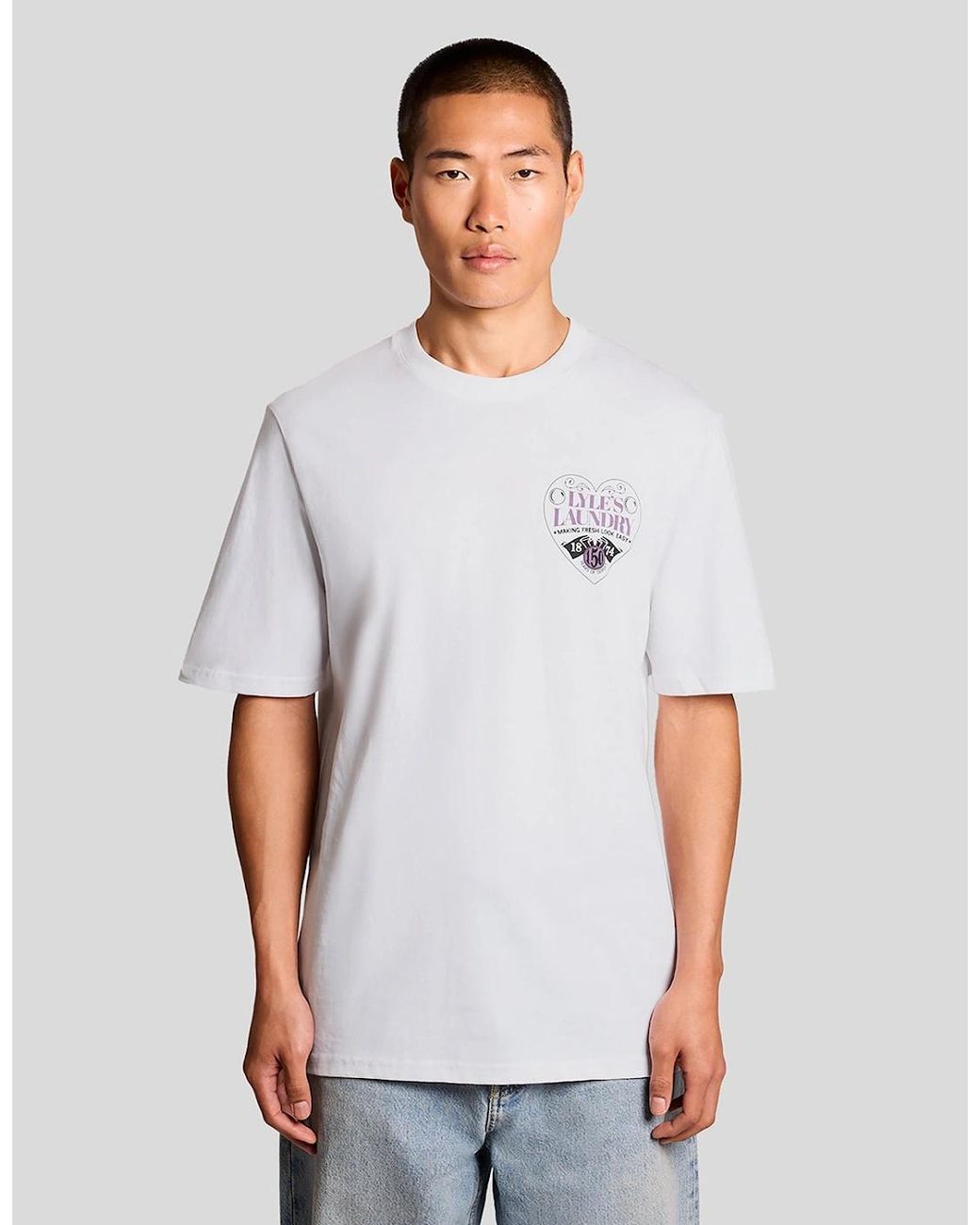 Lyle & Scott White Chest Graphic T-Shirt for men