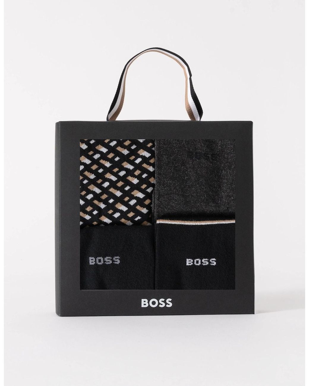 Boss Black Boss Monogram 4 Pack Sock Gift Set for men