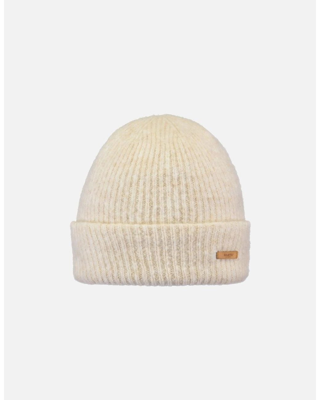 Barts Natural Witzia Stretchy Ribbed Knit Knitted Beanie Hat