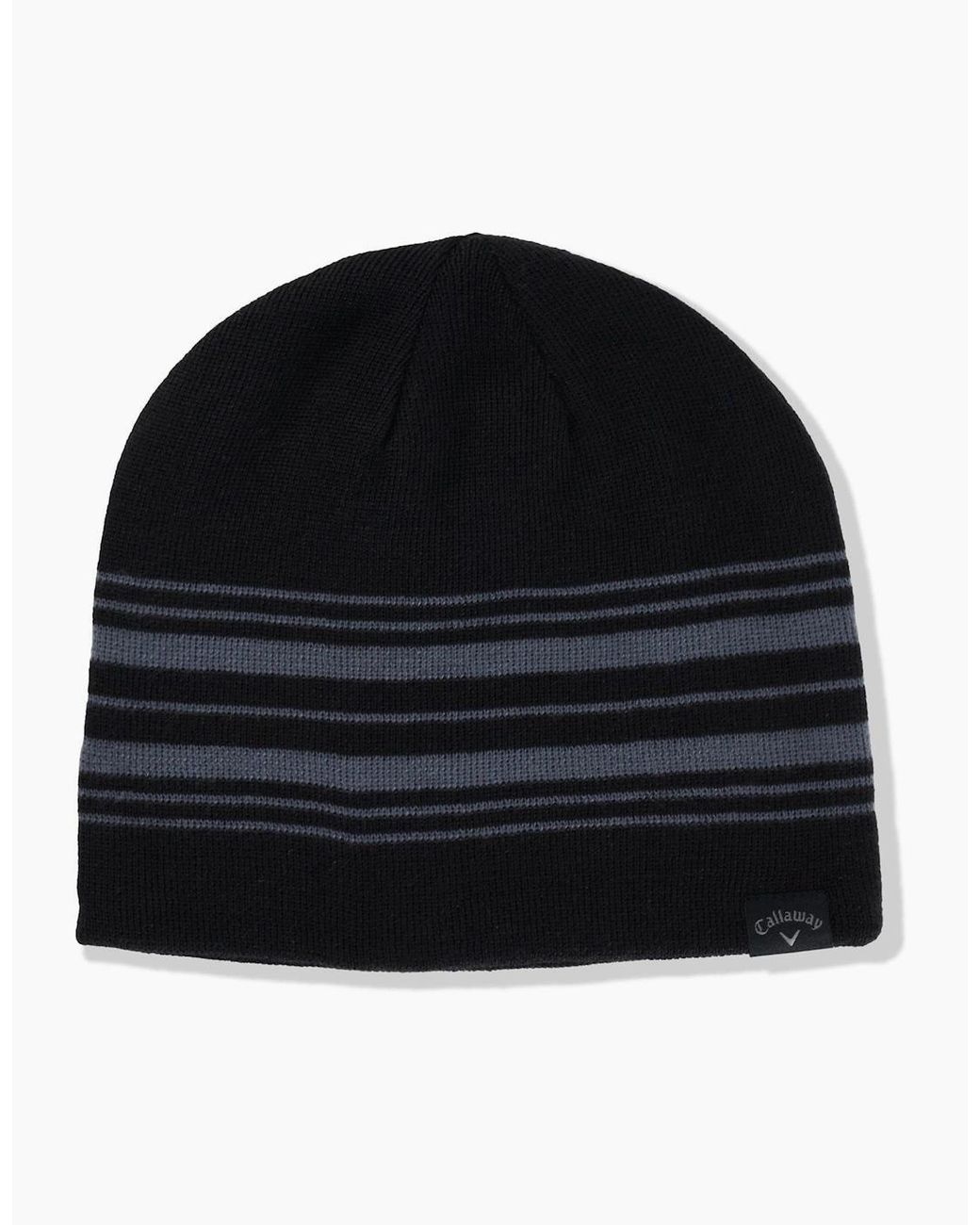 Callaway Apparel Black Reverse Wordmark Beanie With Logo for men