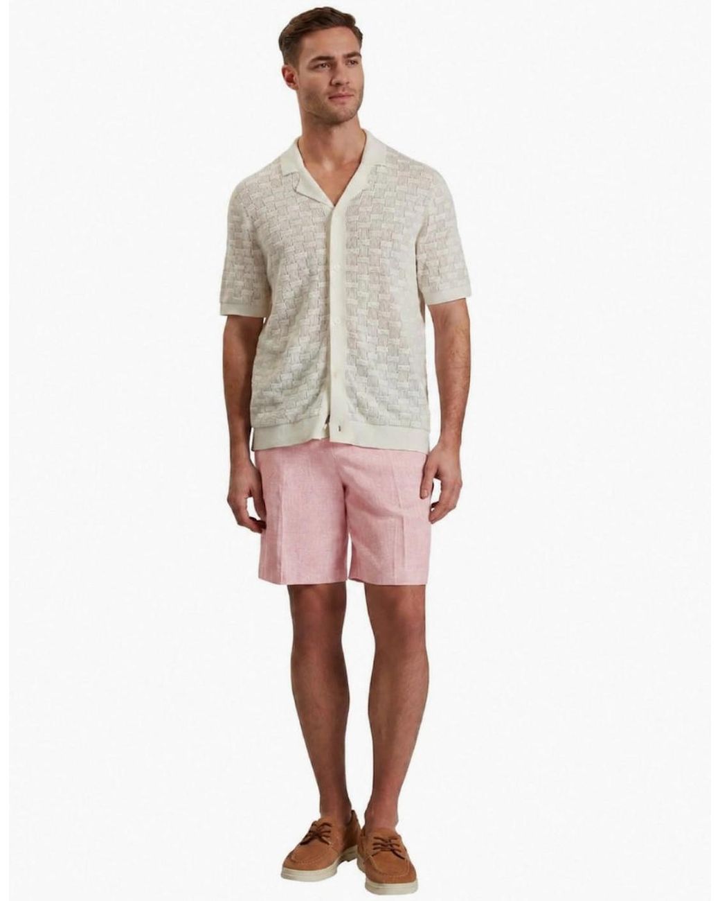 Ted Baker Pink Kenleys Stretch Linen Light Short for men