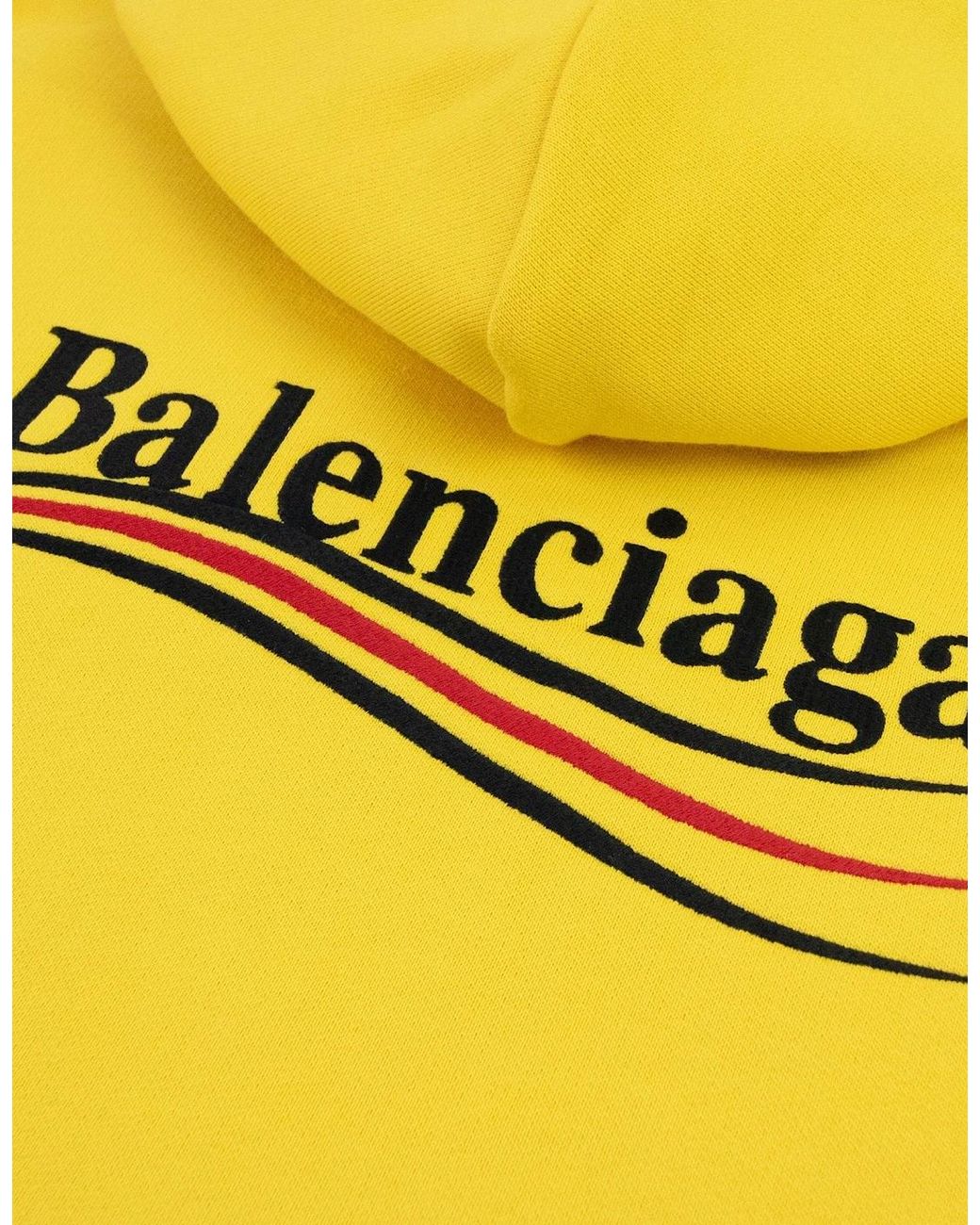 Balenciaga Yellow Political Campaign Embroidery Hoodie for men
