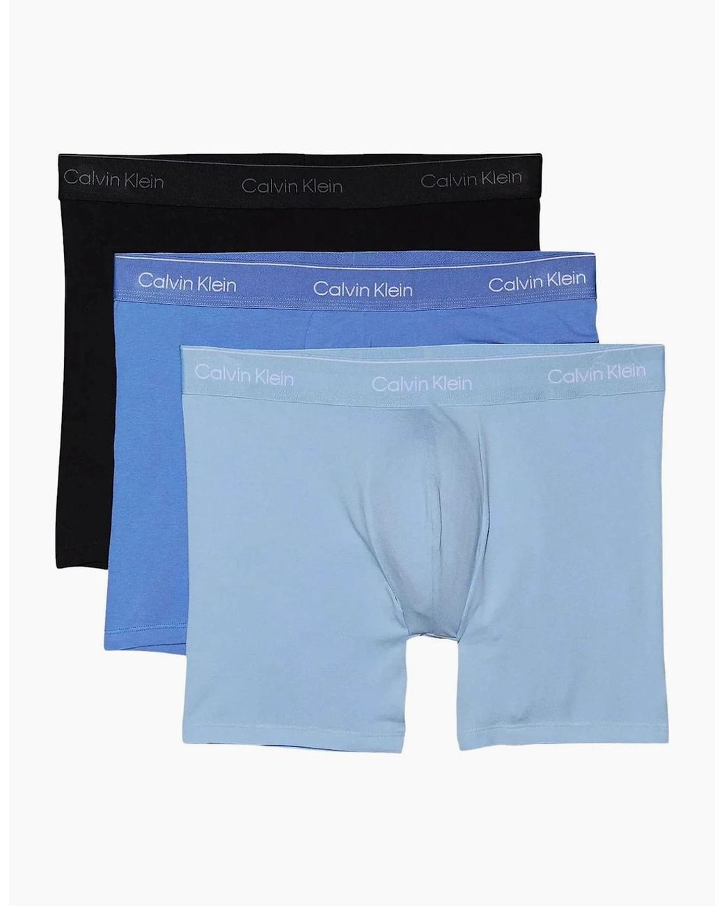 Calvin Klein 3-Pack Icon Cotton Stretch Boxer Briefs, /Glacier/Bluebell for men