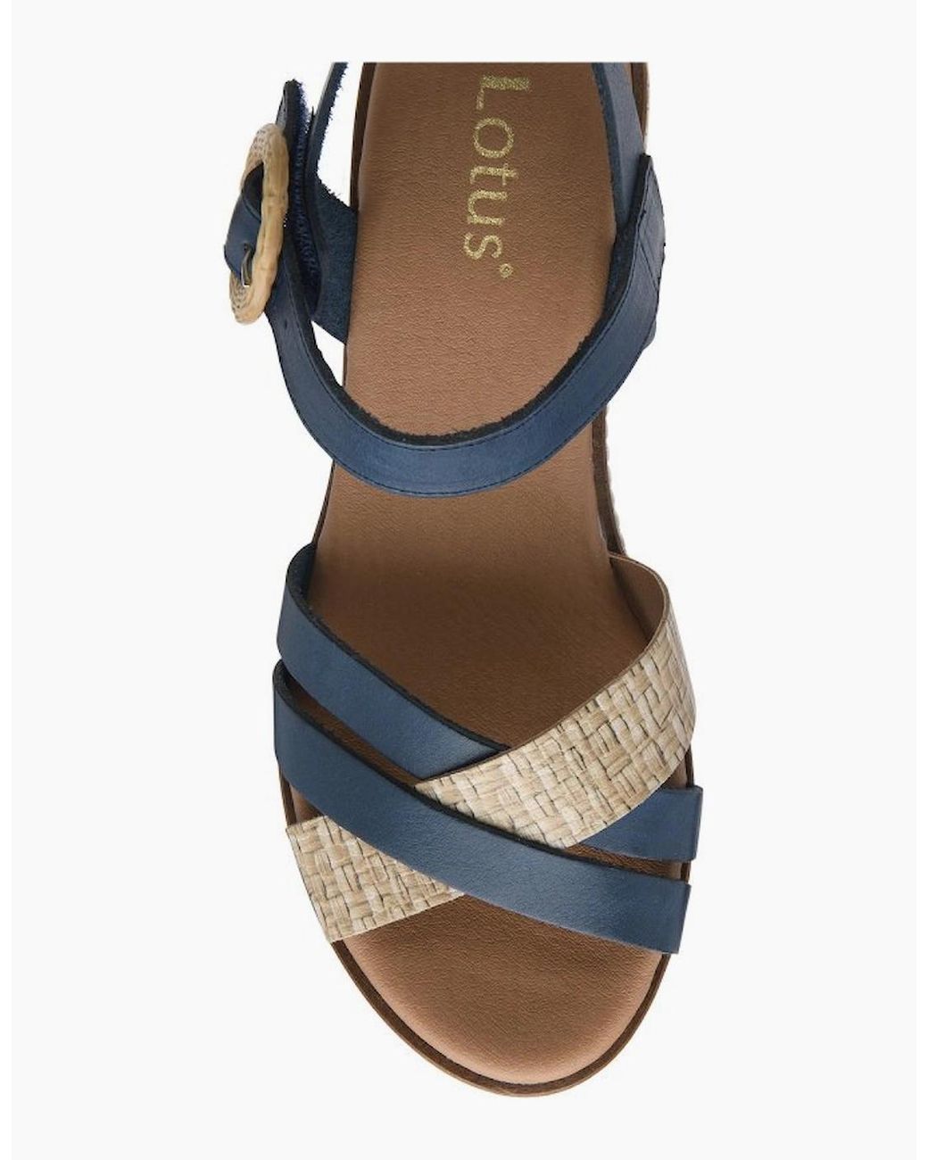 Lotus Blue Amalia Wedge Sandals