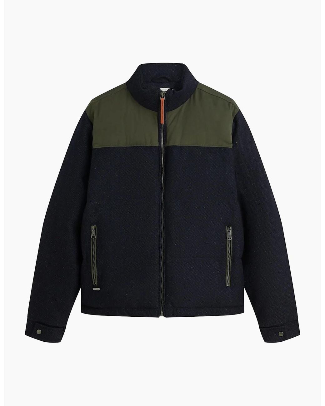 Scotch & Soda Black Heritage Wool Puffer Jacket Sky Captain for men