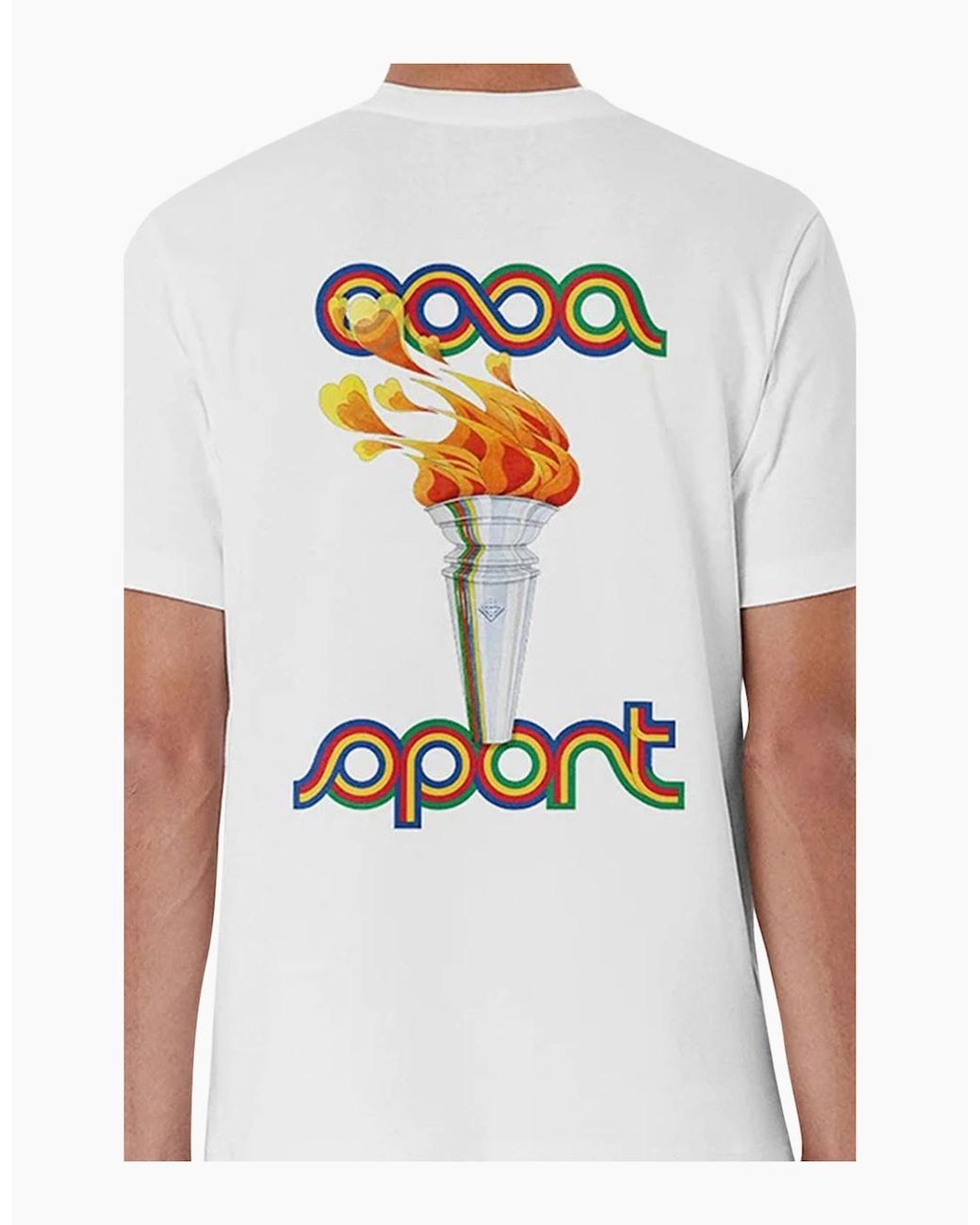 Casablanca White La Flamme Du Sport Printed T-Shirt for men