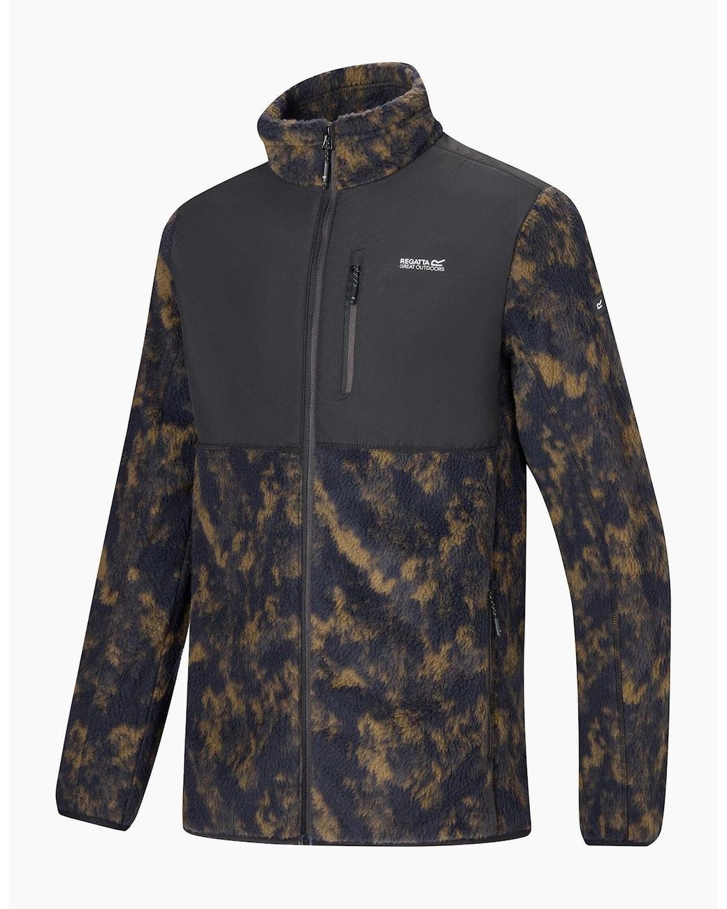 Regatta Blue Printed Textured Fleece Jacket for men