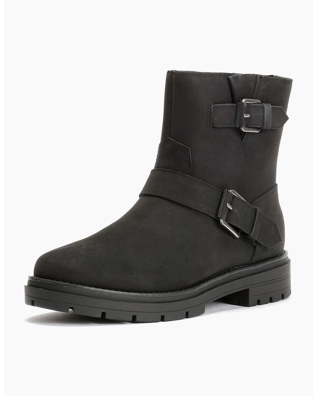 TOMS Black Ionie Moto Nubuck Leather Boots