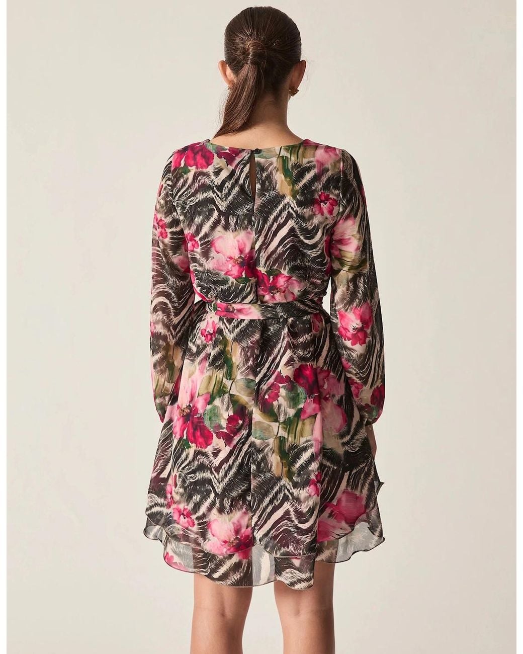 James Lakeland Multicolor Floral Print Belted Dress