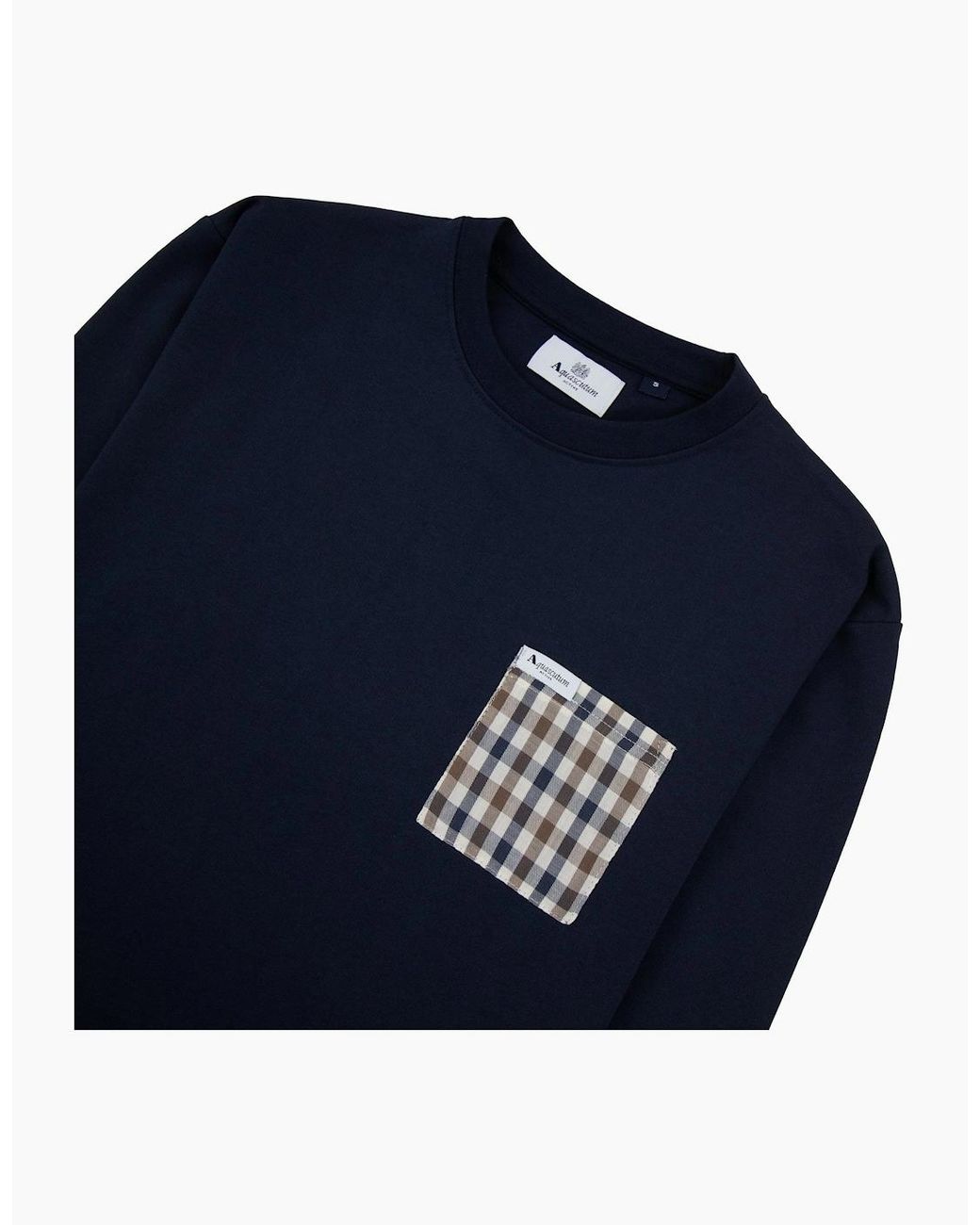 Aquascutum Blue Iconic Pocket Crewneck 11 for men