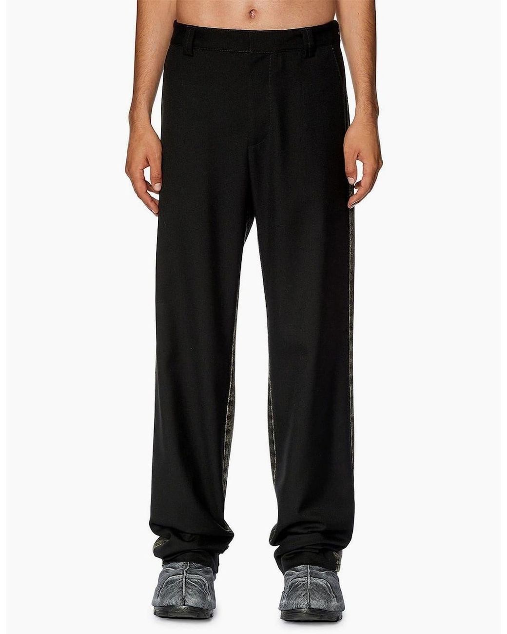 DIESEL Black Wide Leg Relaxed Fit Jeans for men