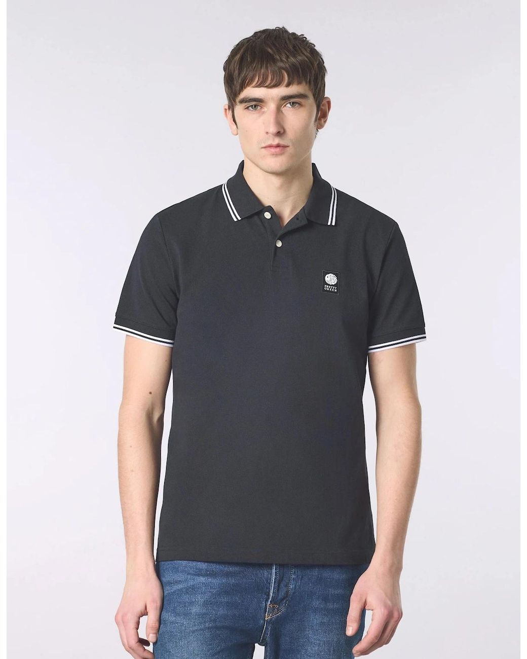 Pretty Green Black Rayner Ss Polo for men