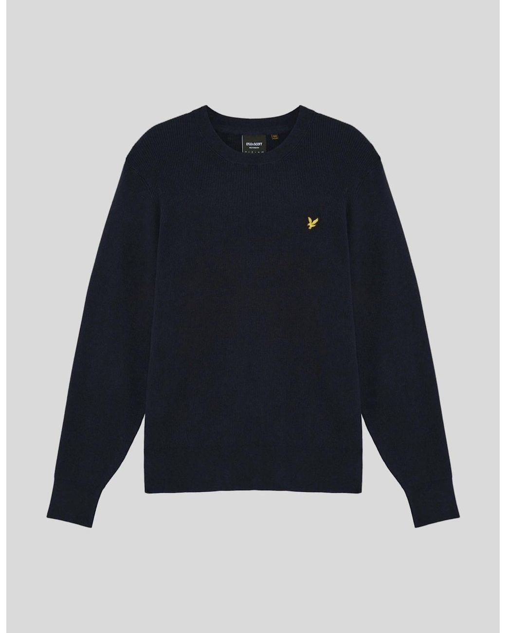 Lyle & Scott Blue Relaxed Ribbed Crew Neck Jumper for men