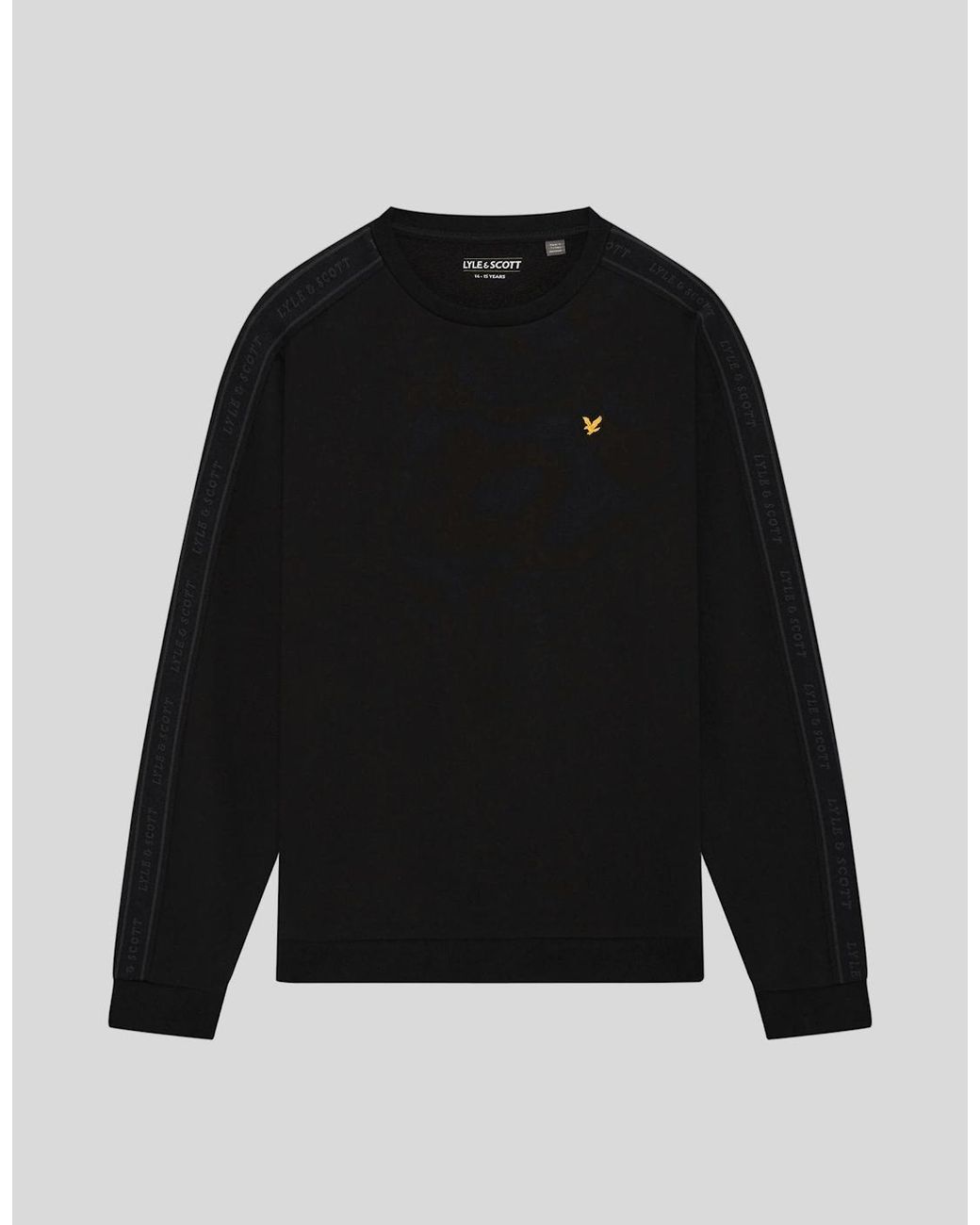 Lyle & Scott Black Jacquard Tape Crew Neck Sweatshirt for men
