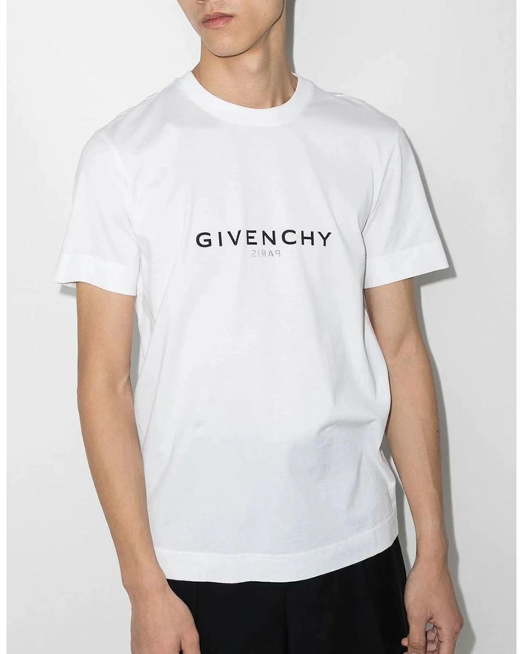 Givenchy White Reverse Slim T-Shirt With Logo for men