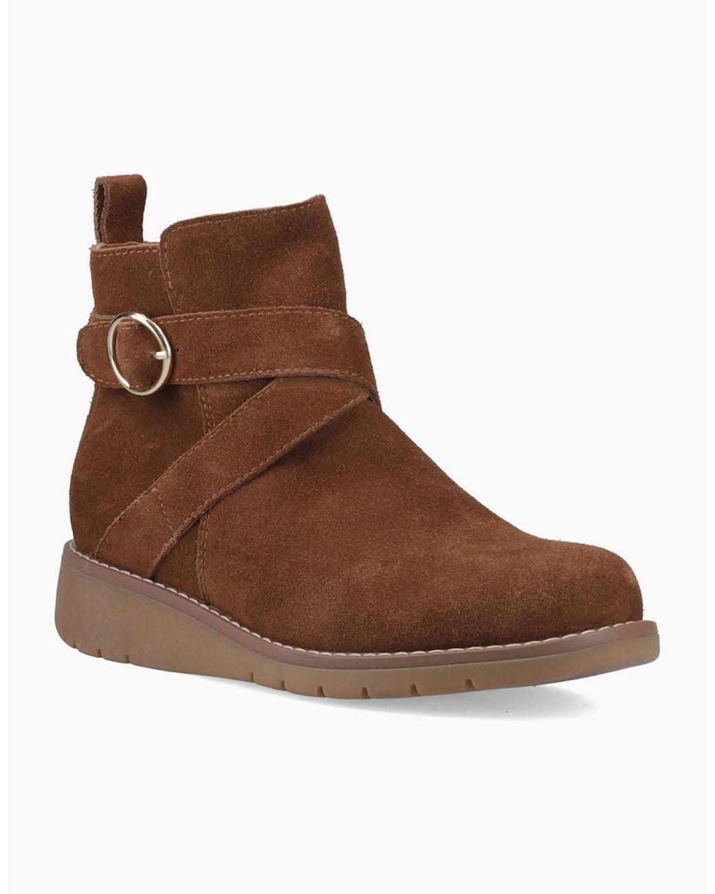 Hush Puppies Brown Lyra Suede Dark Tan Boots