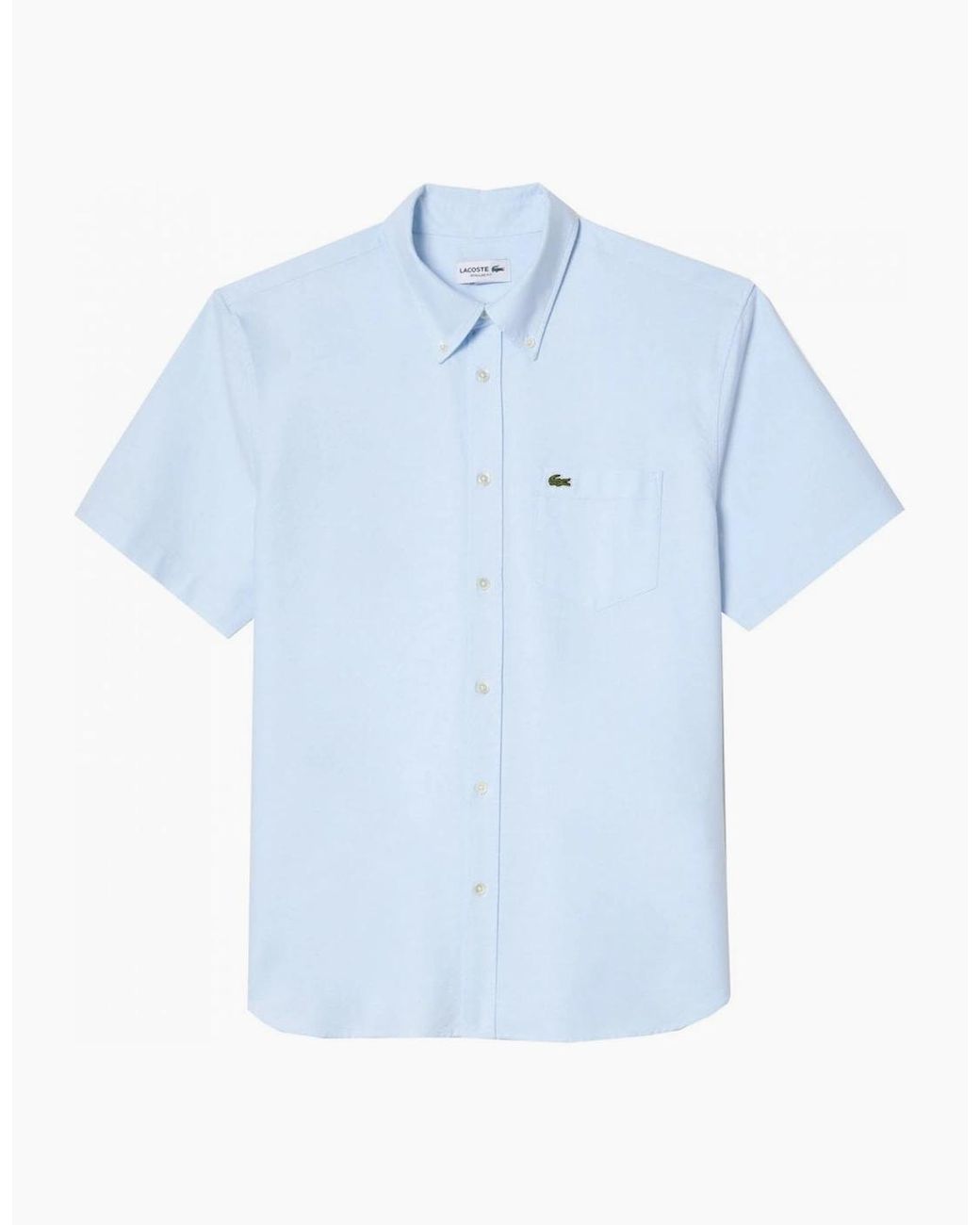 Lacoste Blue Regular Fit Ss Oxford Shirt for men