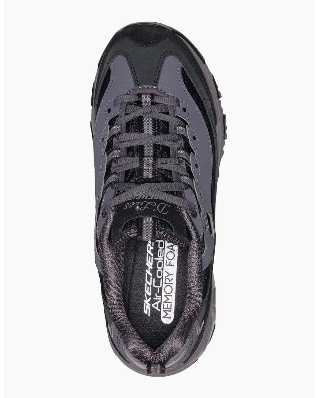 Skechers Black D'Lites Modern Classic Leather /Charcoal Trainers