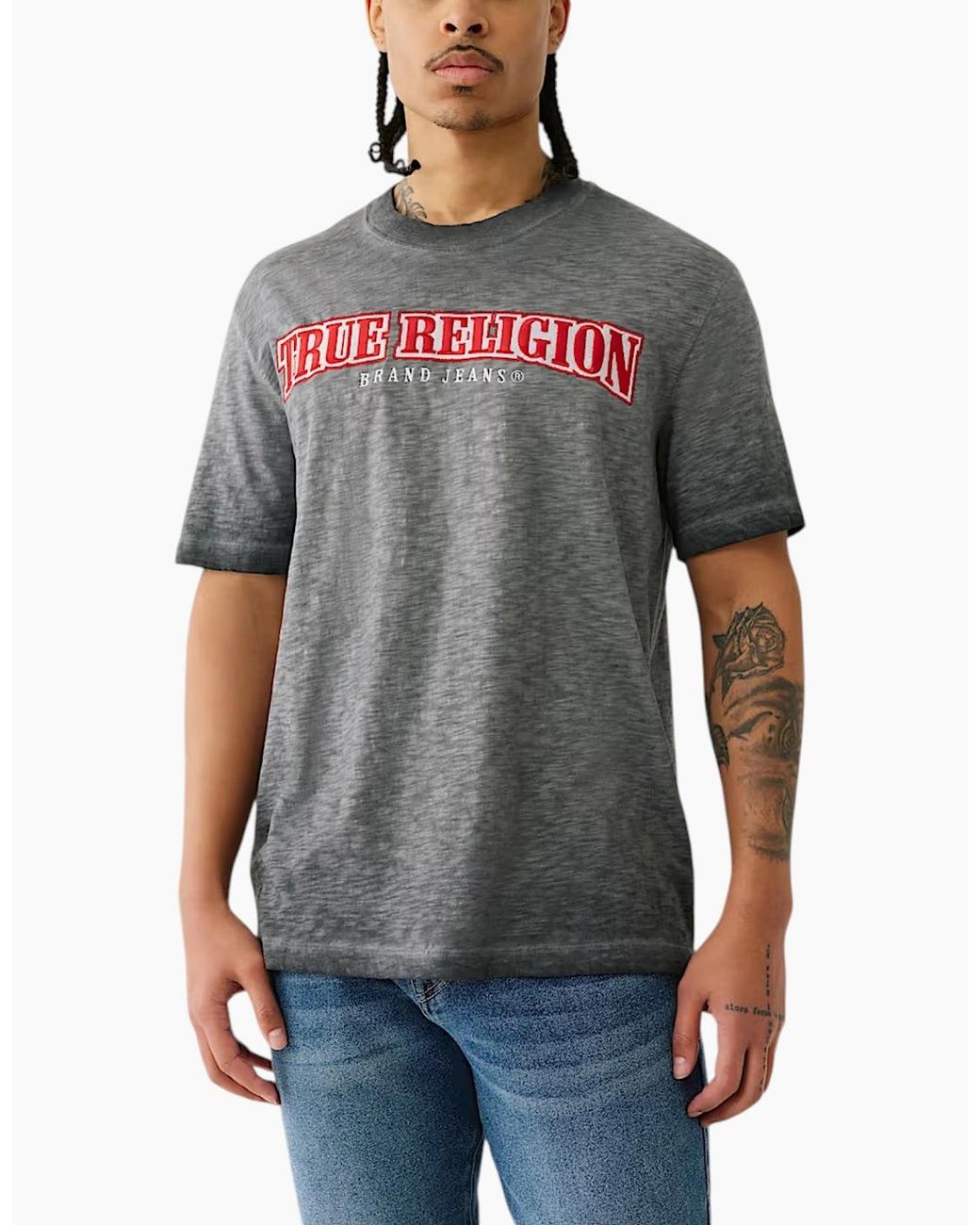 True Religion Gray 109292 T Shirts for men