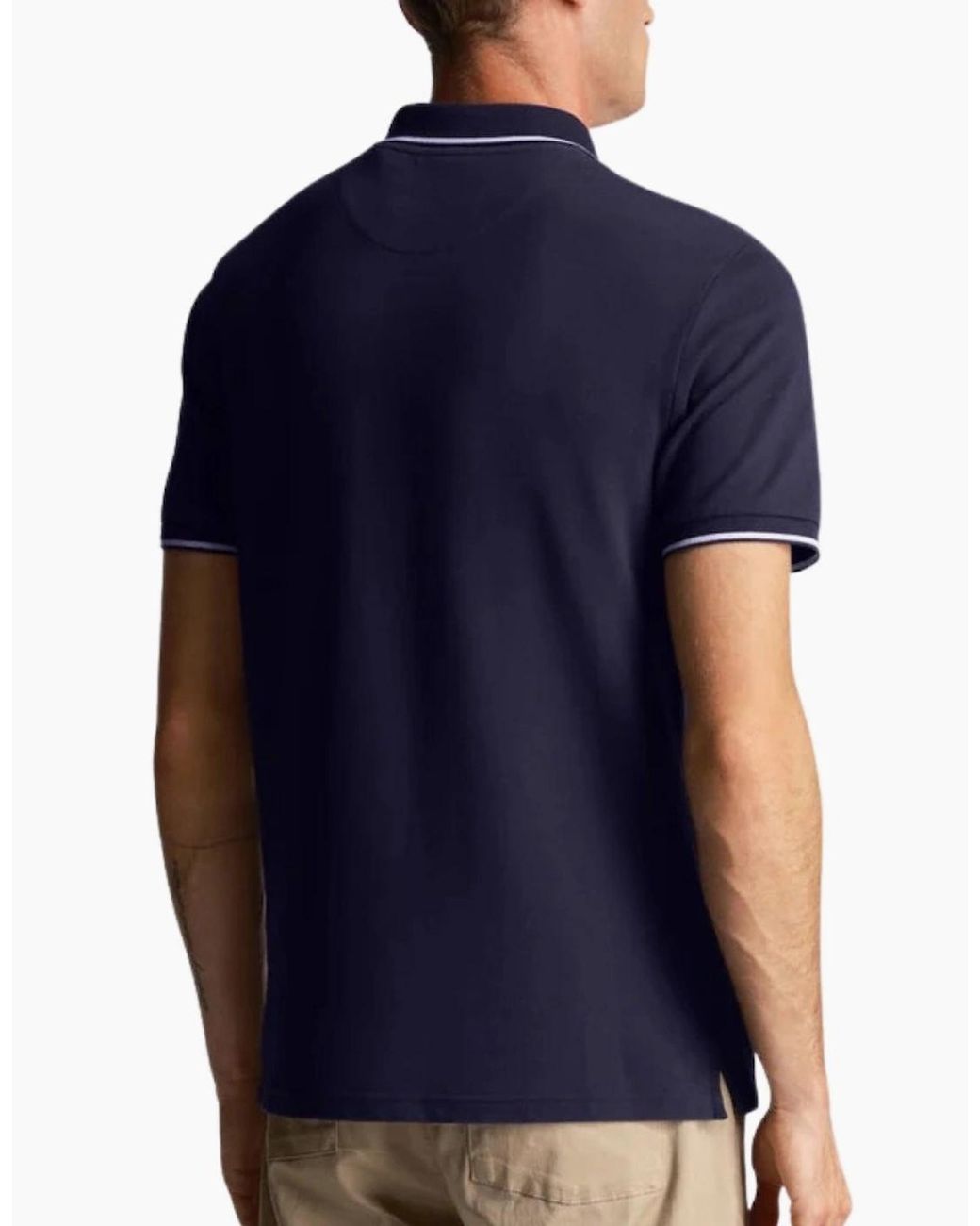 Lyle & Scott Blue Lyle & Scott Co-Ordinate Print Logo Short Sleeved Polo Shirts for men