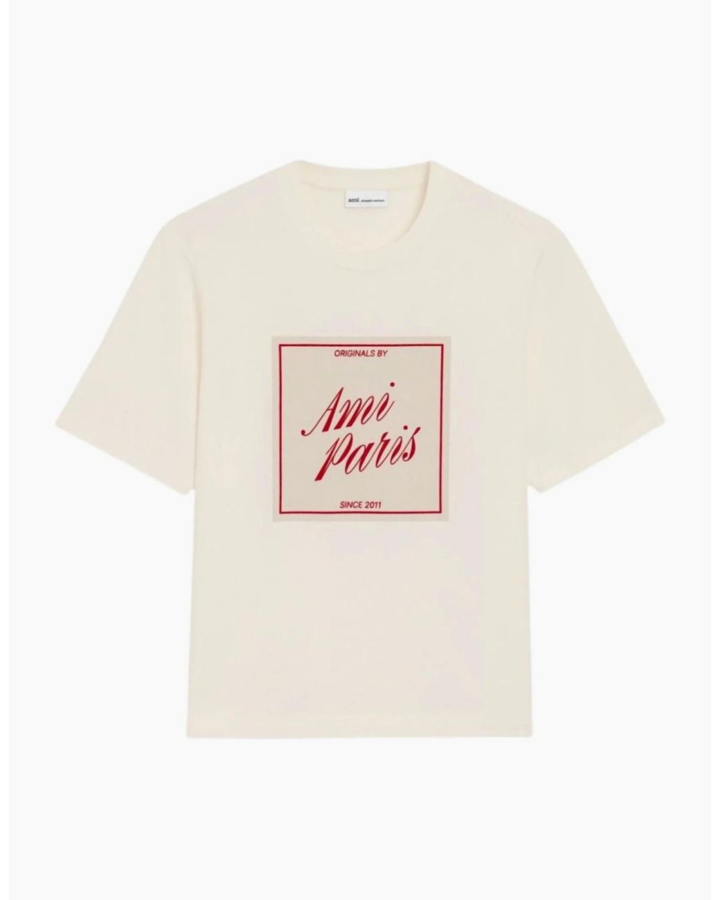 AMI White Ami Heritage Printed Graphic T-Shirt for men
