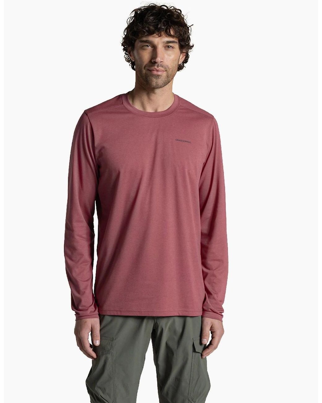 Craghoppers Red Nosilife Abel Long Sleeve T-Shirt for men