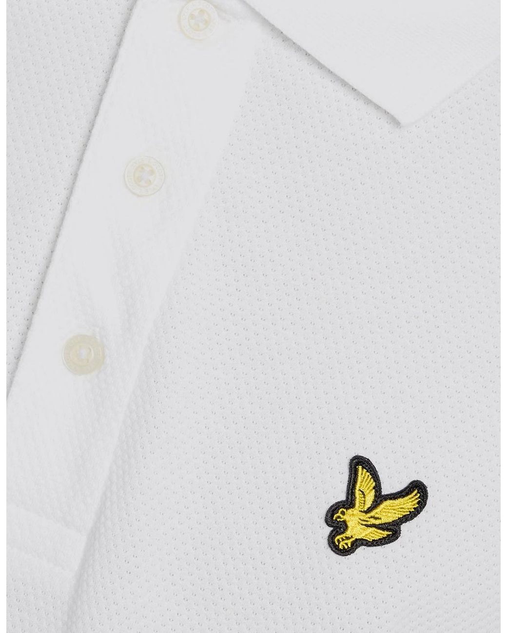 Lyle & Scott White Textured Jacquard Polo Shirt for men